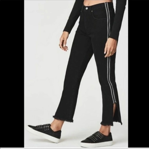 Y2K side zip reflective distressed jeans - Picture 2 of 10